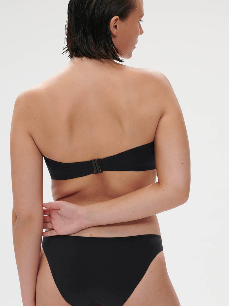 Underwired bandeau bikini top - Black