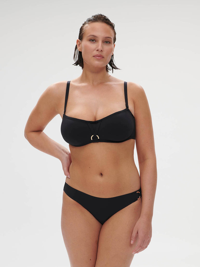 Underwired bandeau bikini top - Black