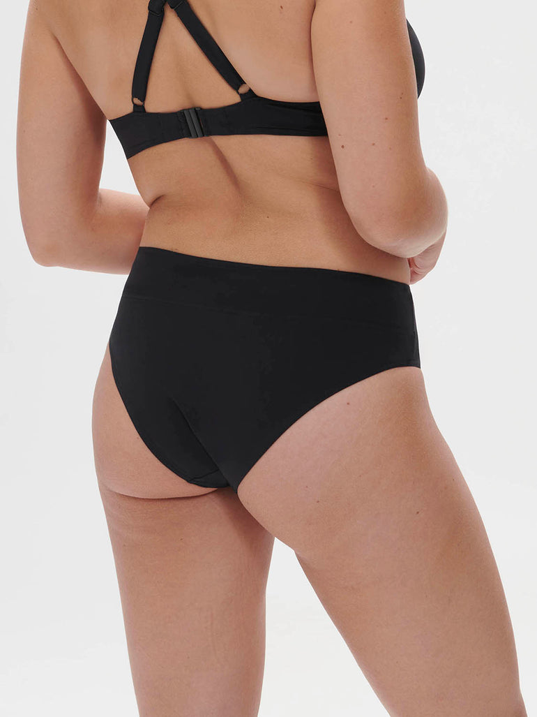 High-waist bikini brief - Black
