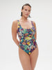 Underwired one-piece swimsuit - Seaside Blue Print