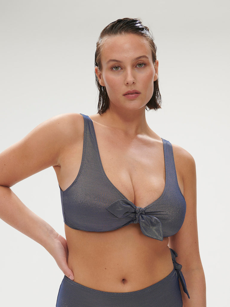 Wireless bikini triangle - Lurex Midnight