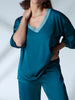 Short Sleeve Top - Cyan Blue