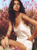 Top with embroidery - Natural