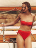 Underwired bandeau bikini top - Pomegranate