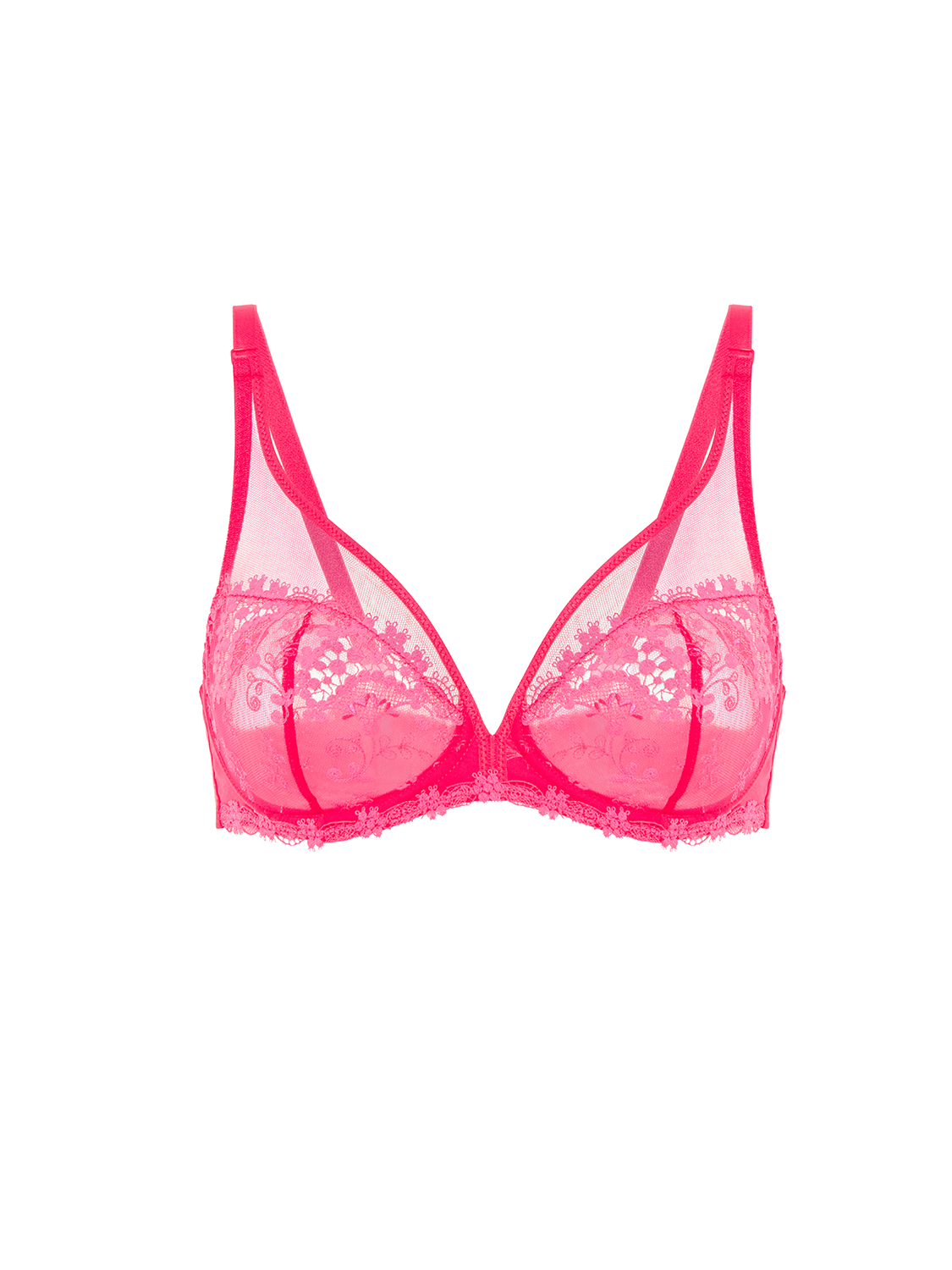 Plunging underwired bra - Fabulous Pink