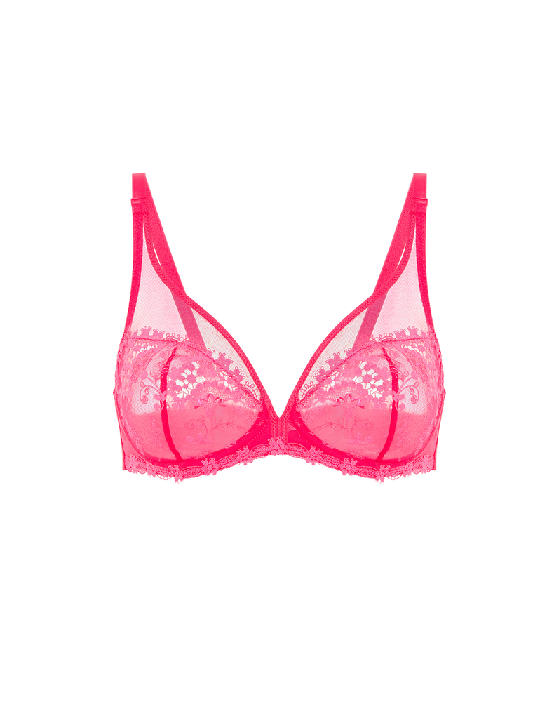 Plunging underwired bra - Fabulous Pink