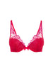 Plunging push-up bra - Rainbow Red