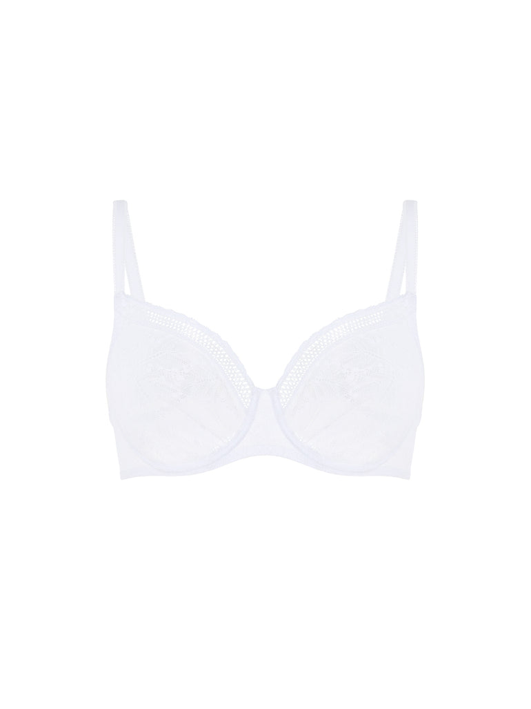 Plunging moulded underwired bra - White
