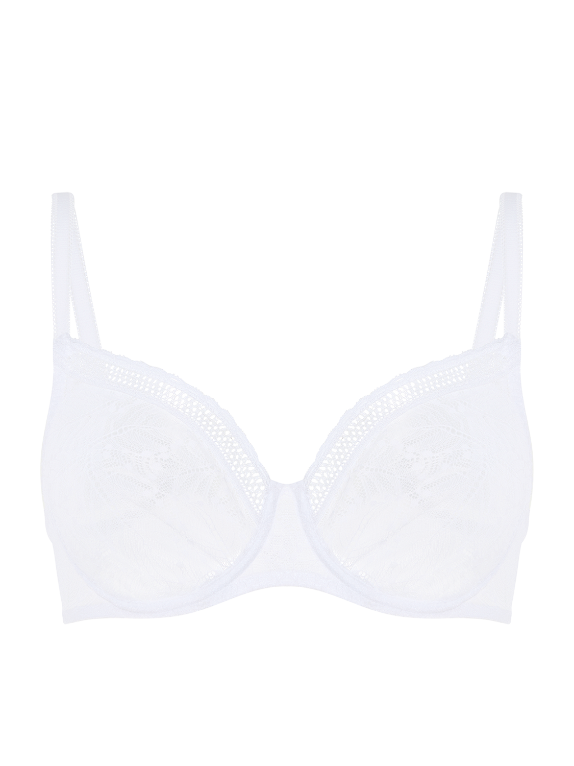 Plunging moulded underwired bra - White