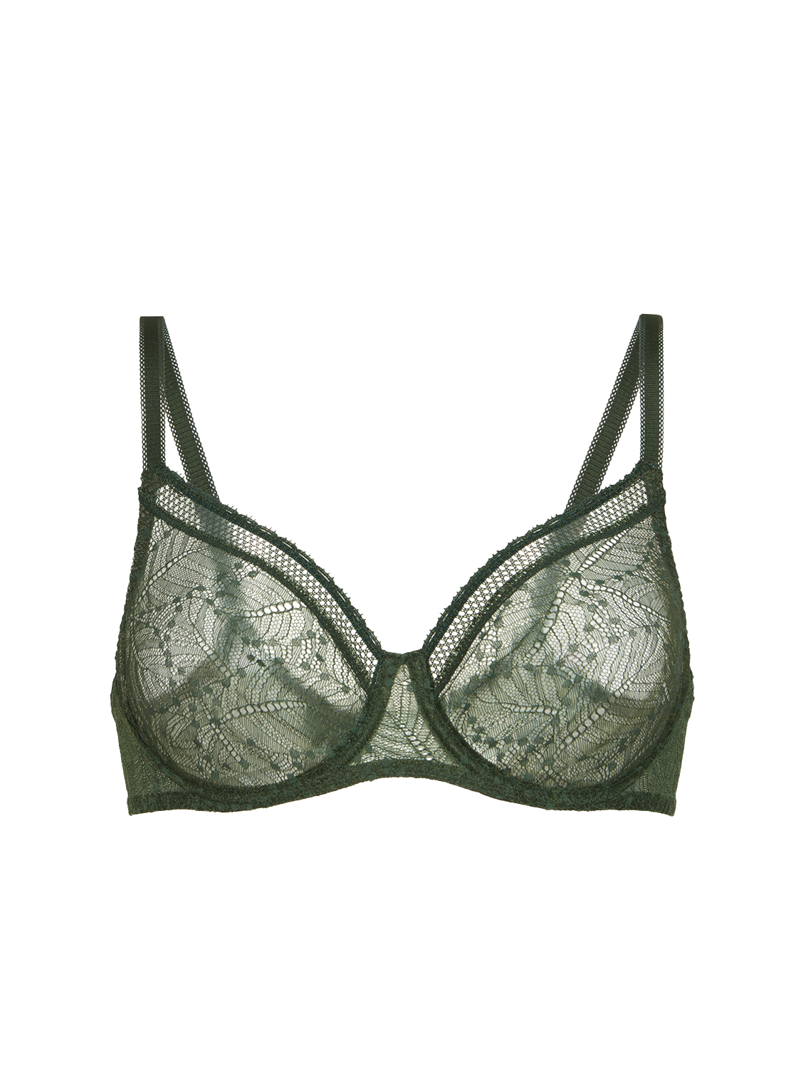 Plunging moulded underwired bra - Icon Green