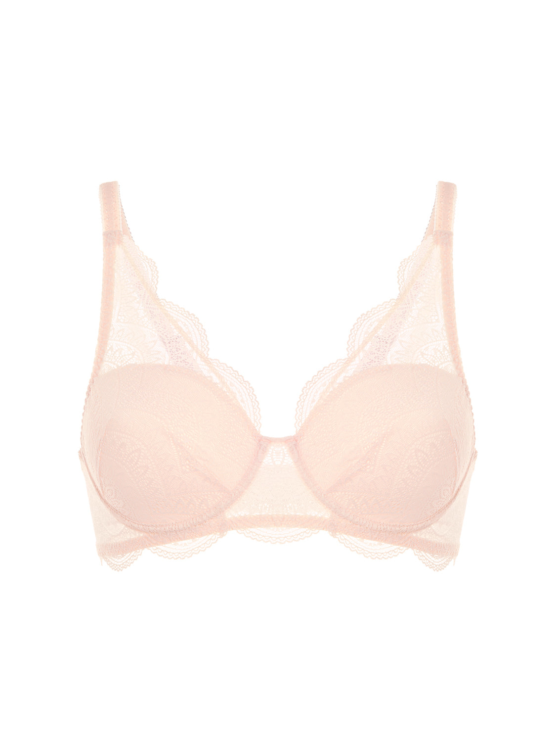 Squared neckline spacer bra - Petal Powder