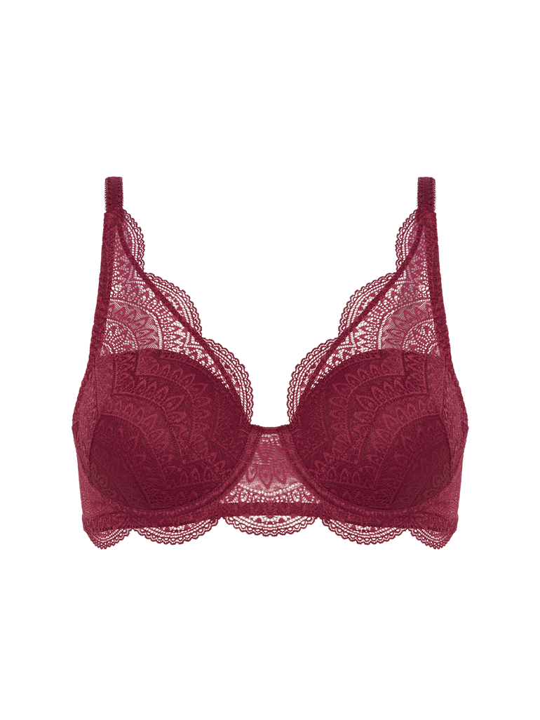 Squared neckline spacer bra - Spinel Red