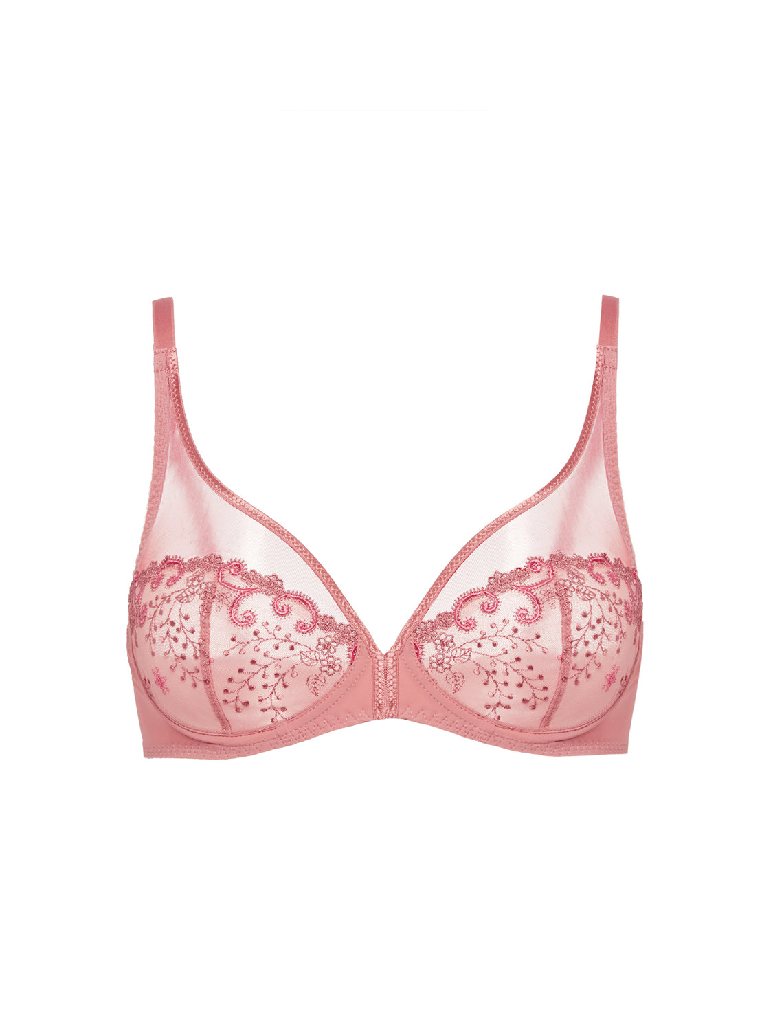 Plunging underwired bra - Smokey Pink