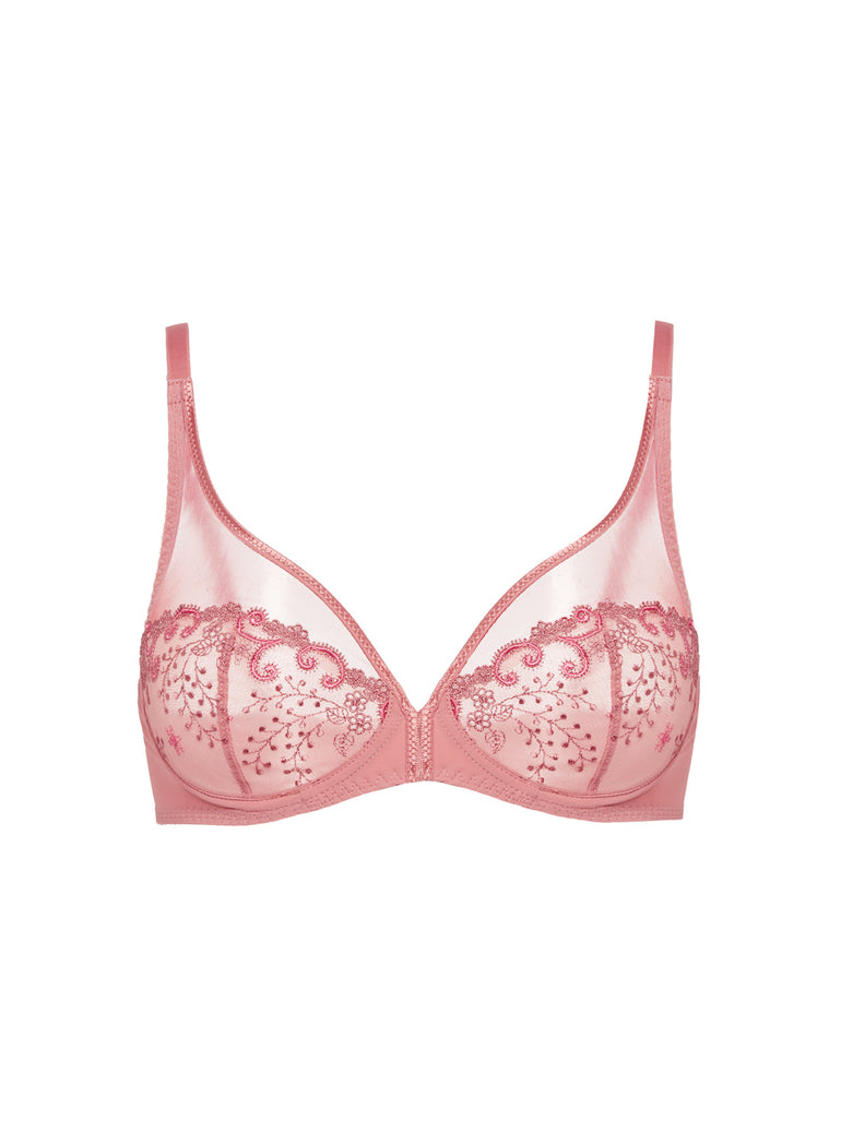 Plunging underwired bra - Smokey Pink