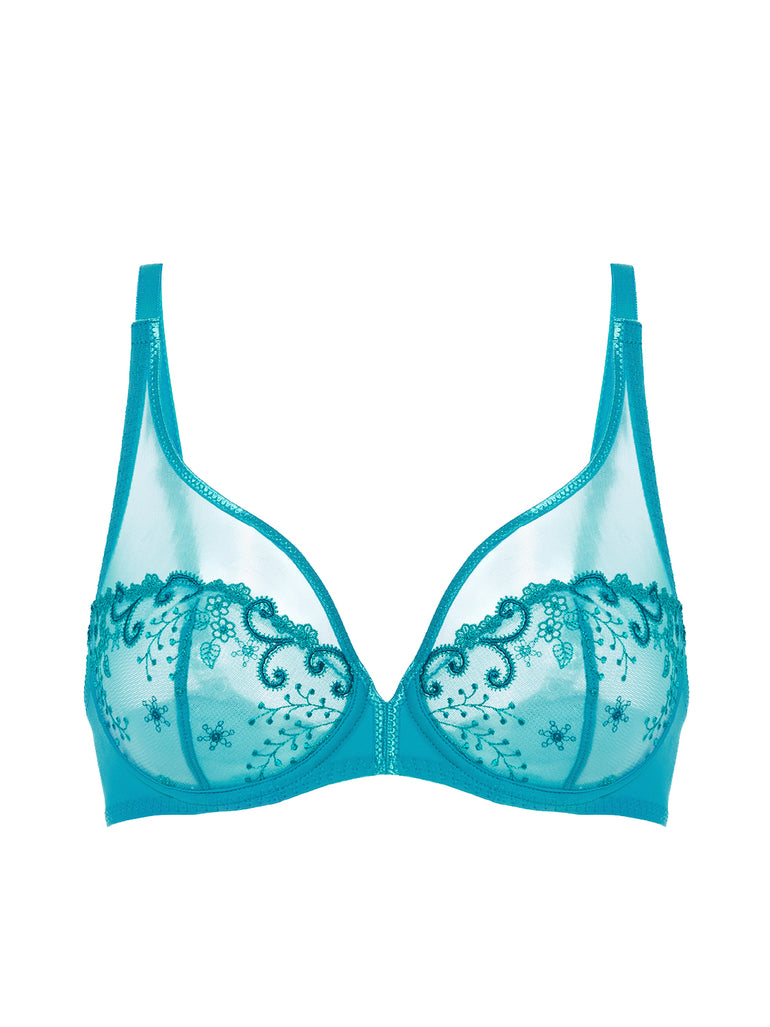 Plunging underwired bra - Atoll Blue