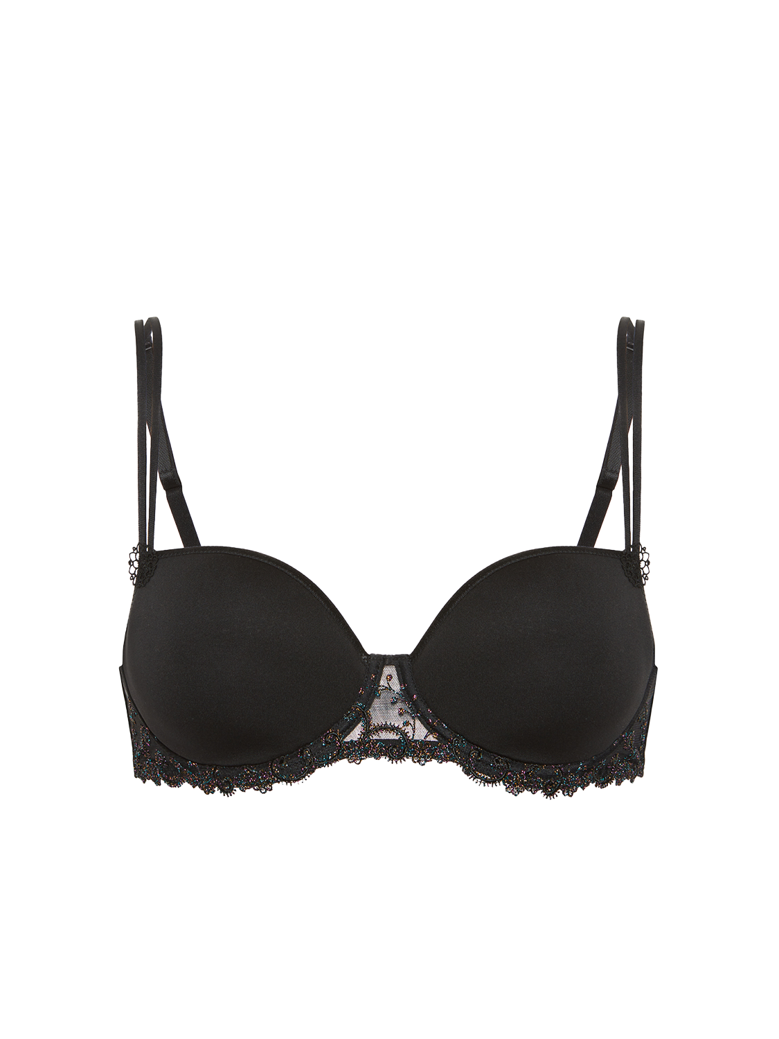 Squared neckline spacer bra - Gem Black