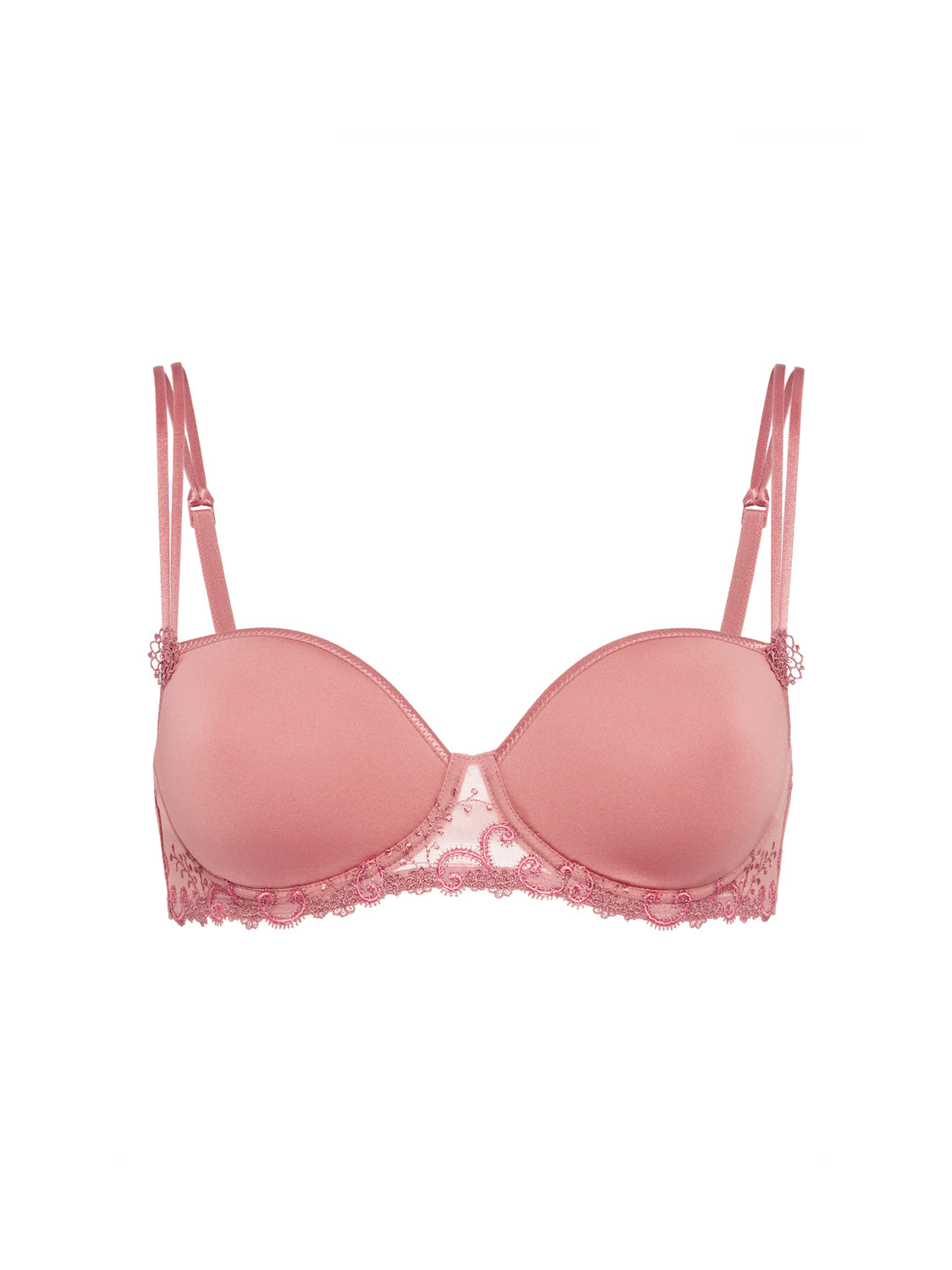 Squared neckline spacer bra - Smokey Pink