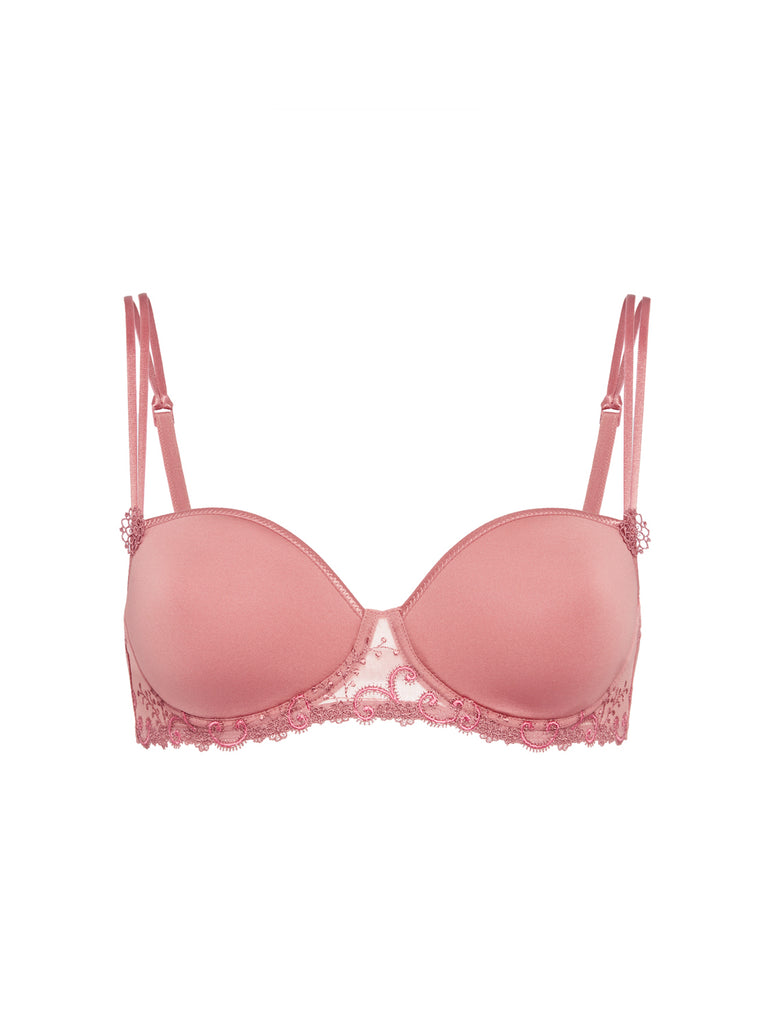 Squared neckline spacer bra - Smokey Pink