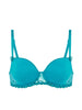 Squared neckline spacer bra - Atoll Blue