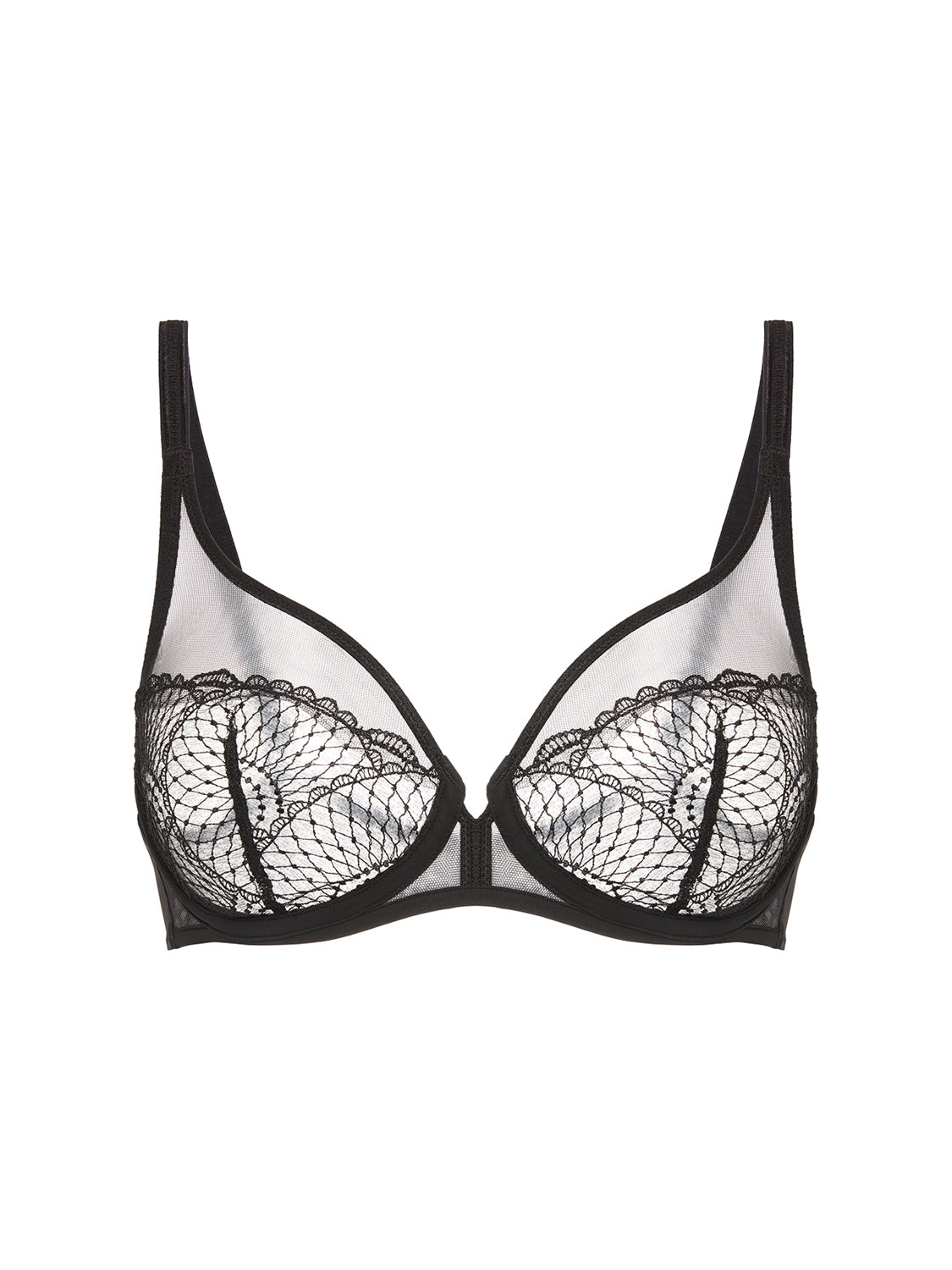 Plunging underwired bra - Black