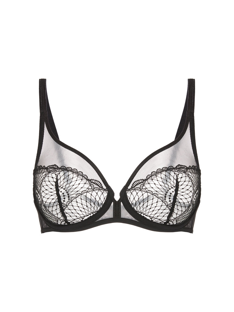 Plunging underwired bra - Black