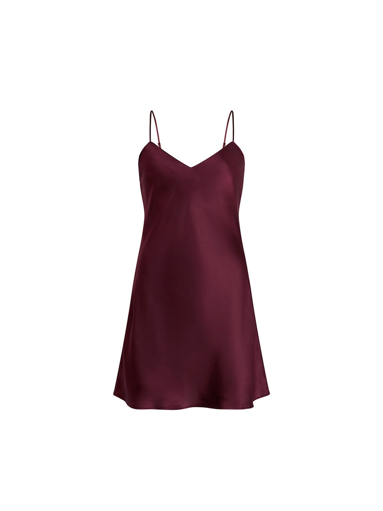 Silk Dress - Night red