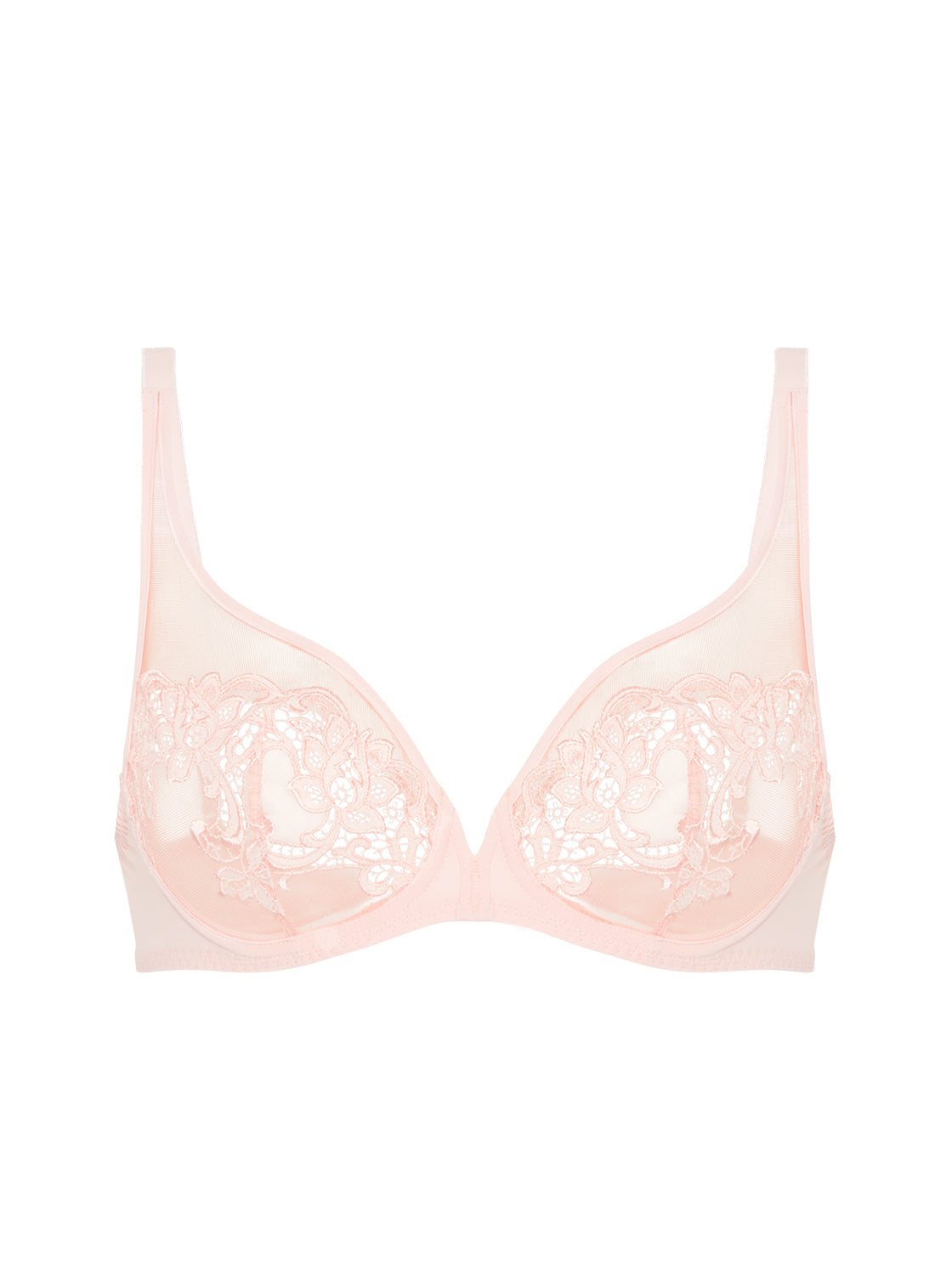 Plunging underwired bra - Pink Nude