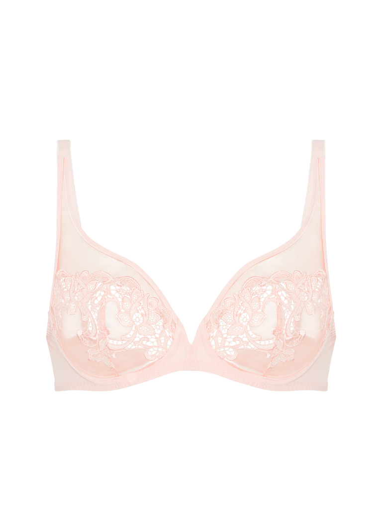 Plunging underwired bra - Pink Nude