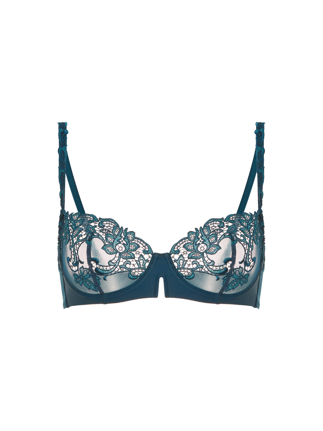 Embroidery Half Cup Bra Prestige Blue - Saga - Simone Pérèle