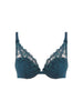 Plunging push-up bra - Prestige Blue