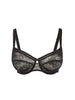 Squared neckline full cup bra - Black