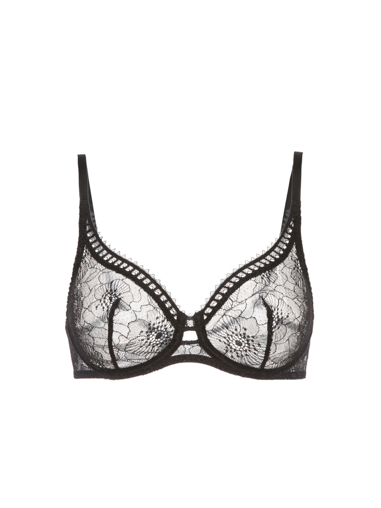 Full cup plunge bra - Black