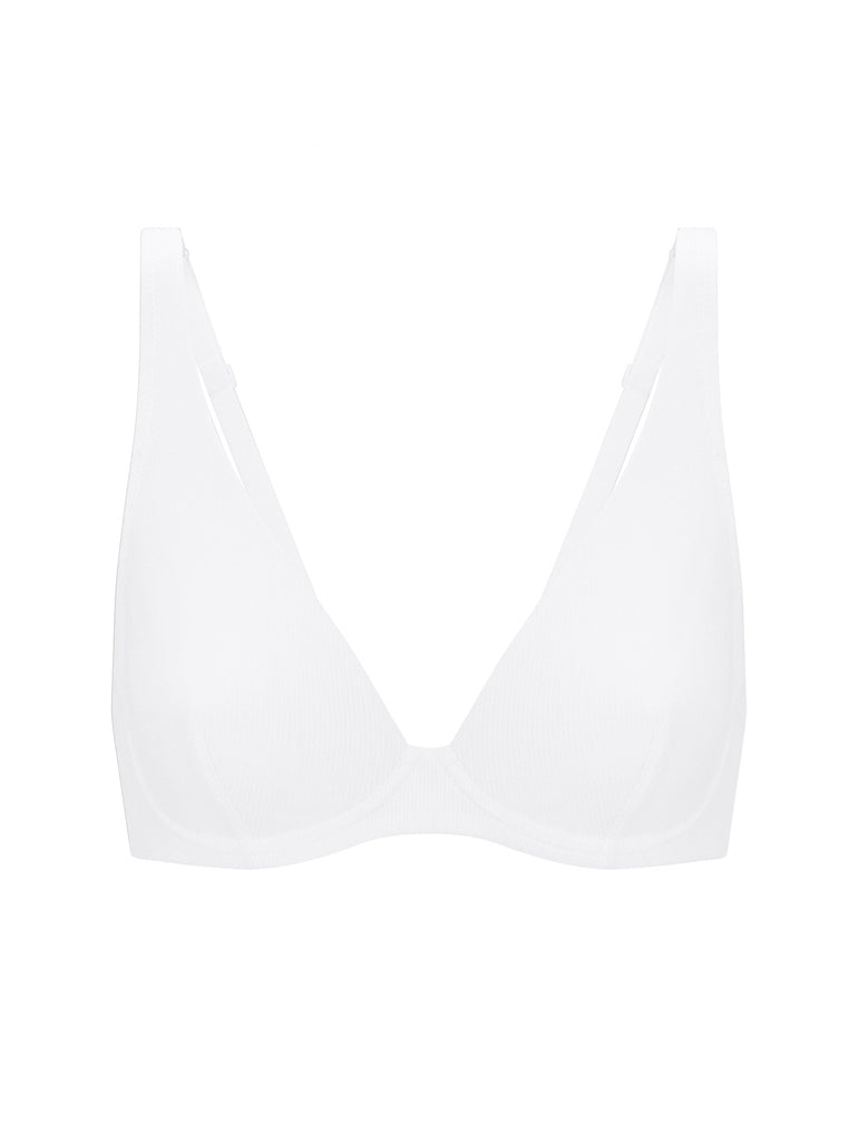 Eugenie Full Coverage Plunge - White