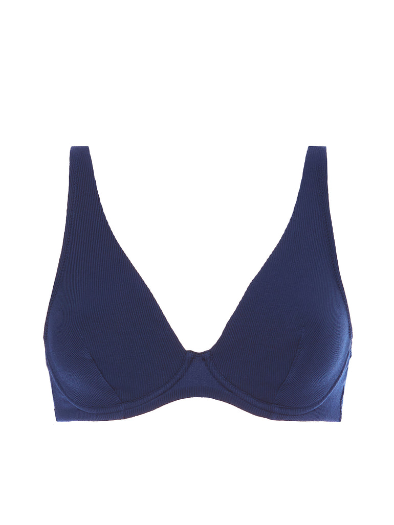 Plunging underwired bra - Midnight