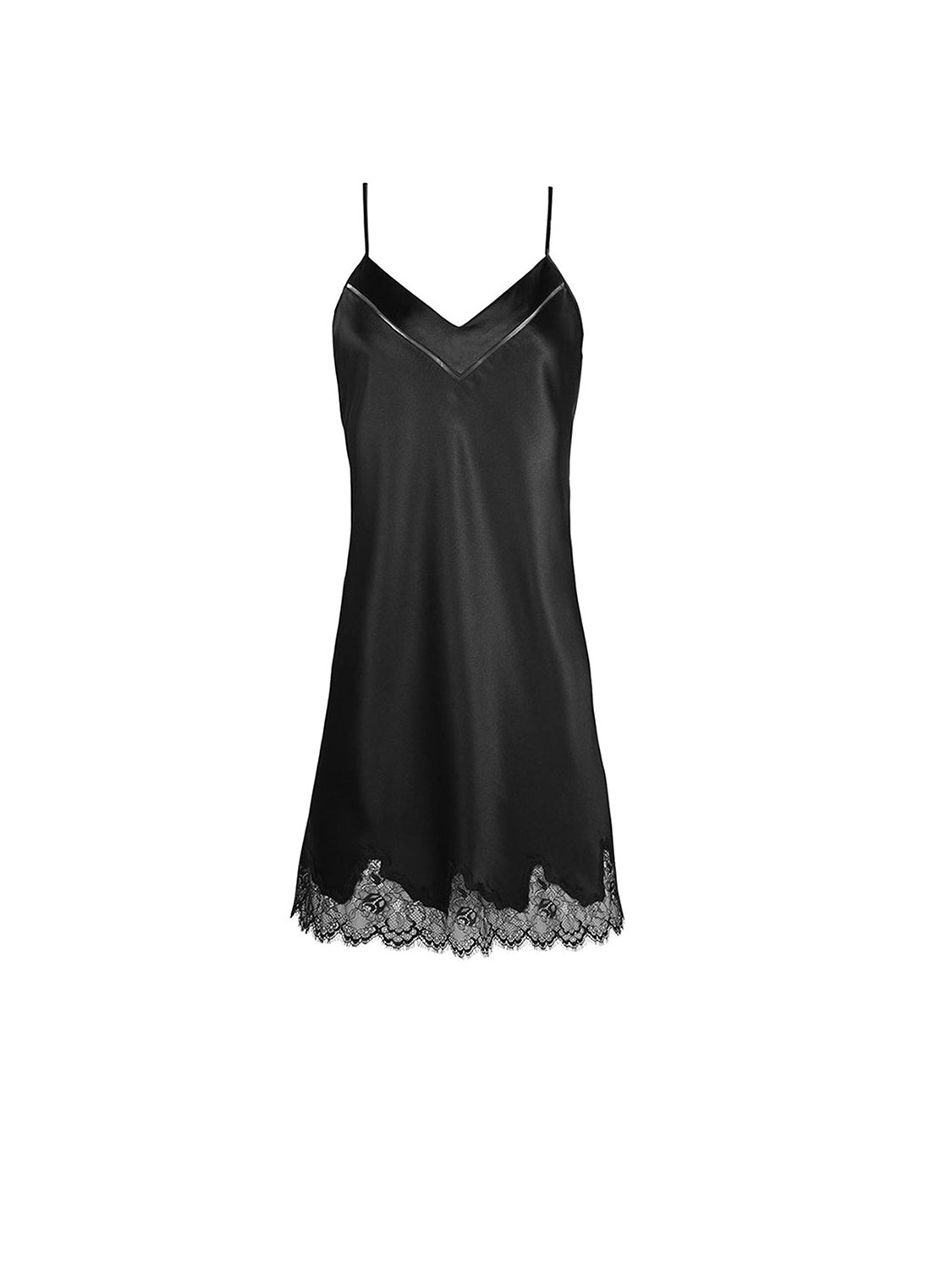 Black silk nightie sale