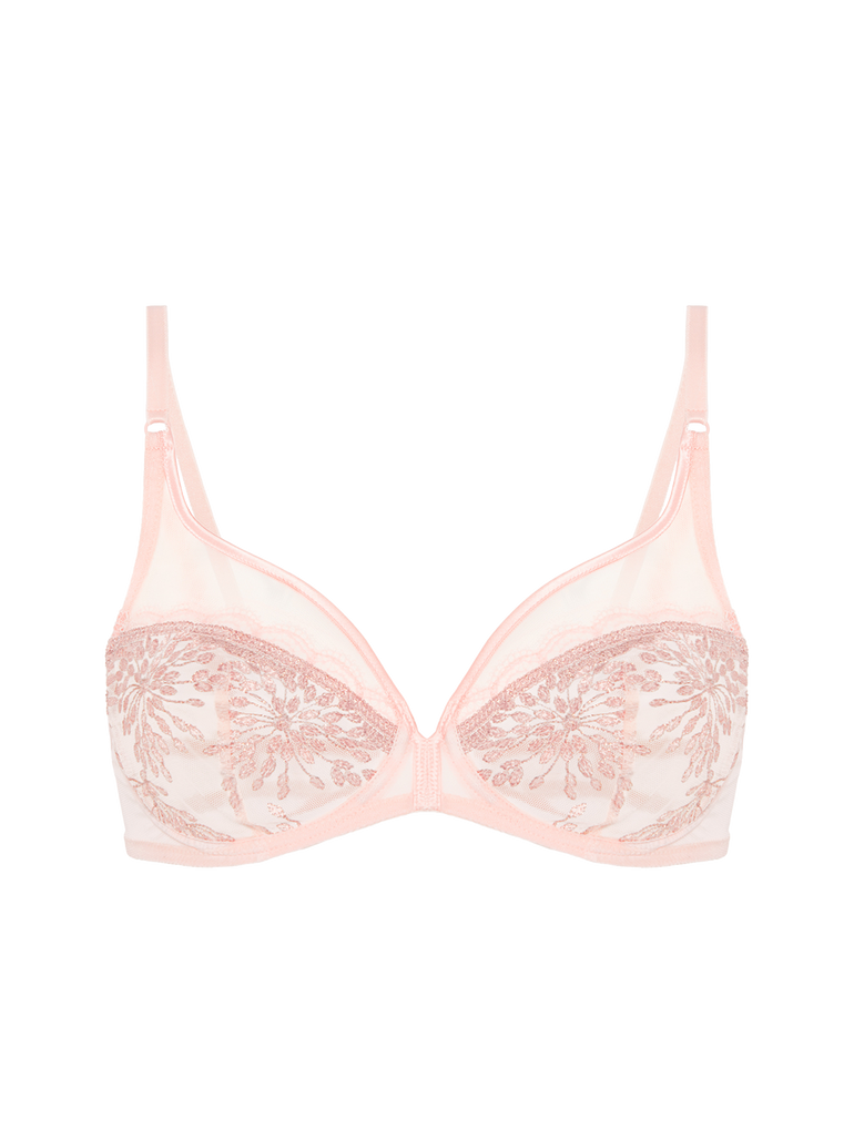 Plunging underwired bra - Petal Powder