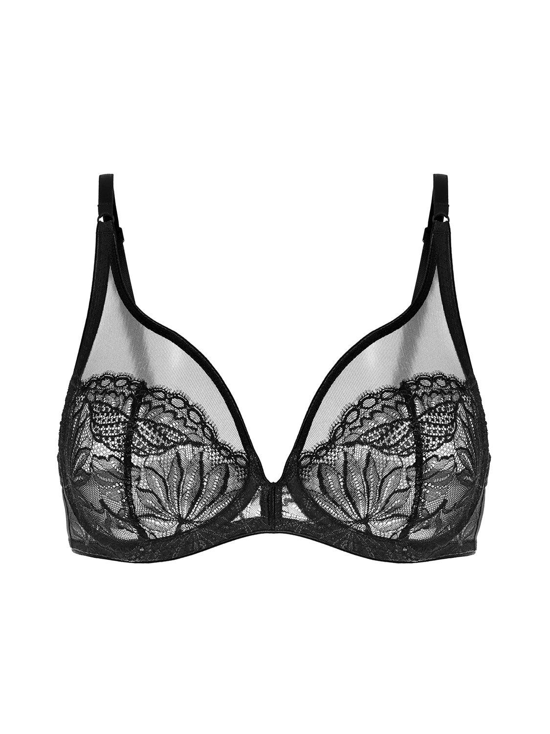 Full cup plunge bra Black Simone P r le UK