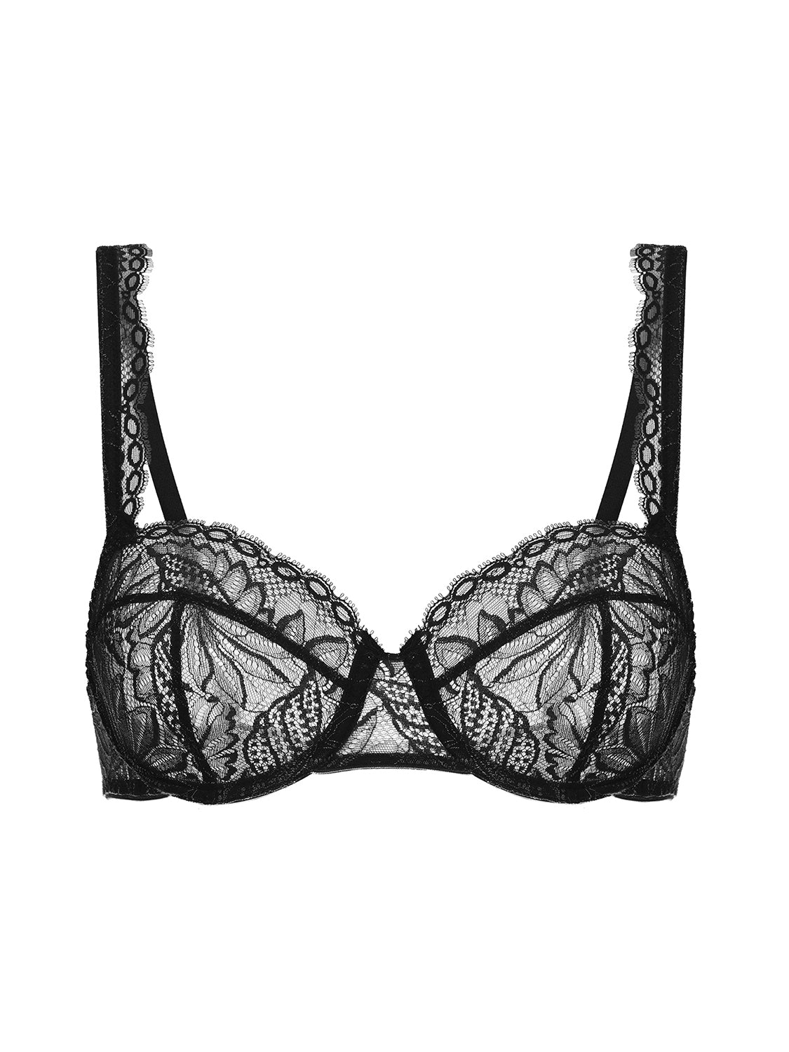 Full cup plunge bra Black Simone P r le UK