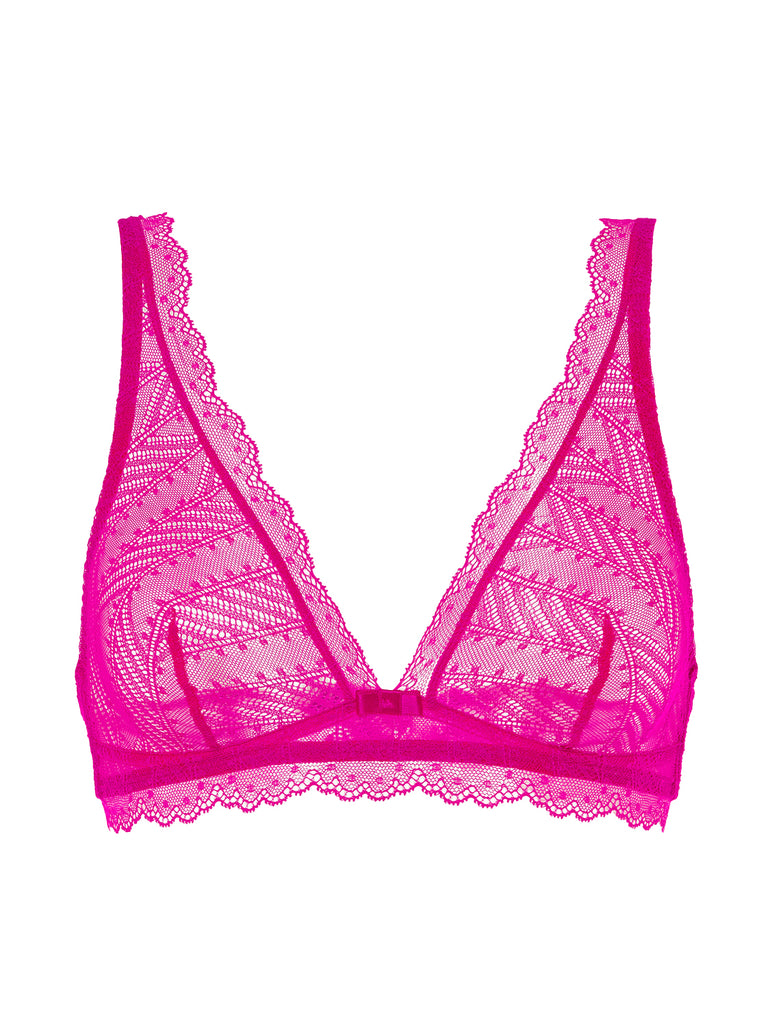 Soft cup triangle bra - Hibiscus Pink