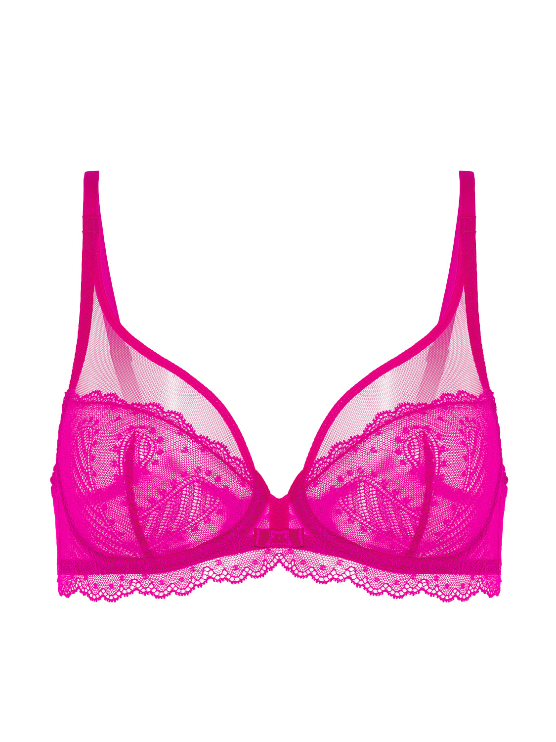 Plunging underwired bra - Hibiscus Pink