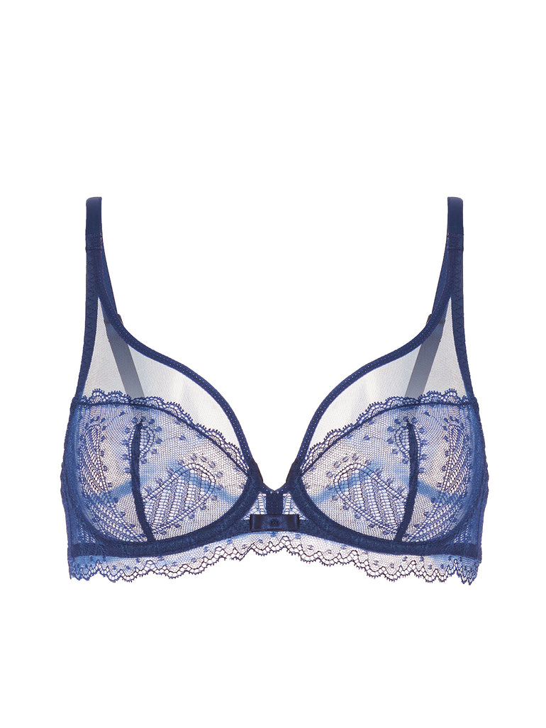 Plunging underwired bra - Midnight