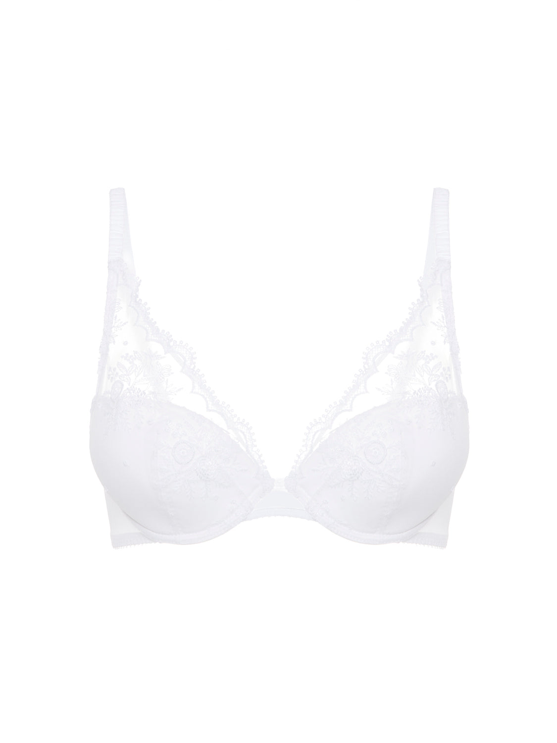 Plunging push-up bra - White