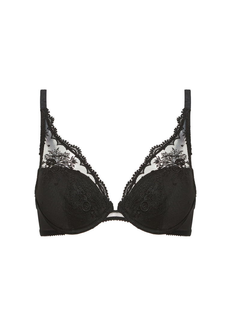 Plunging push-up bra - Black