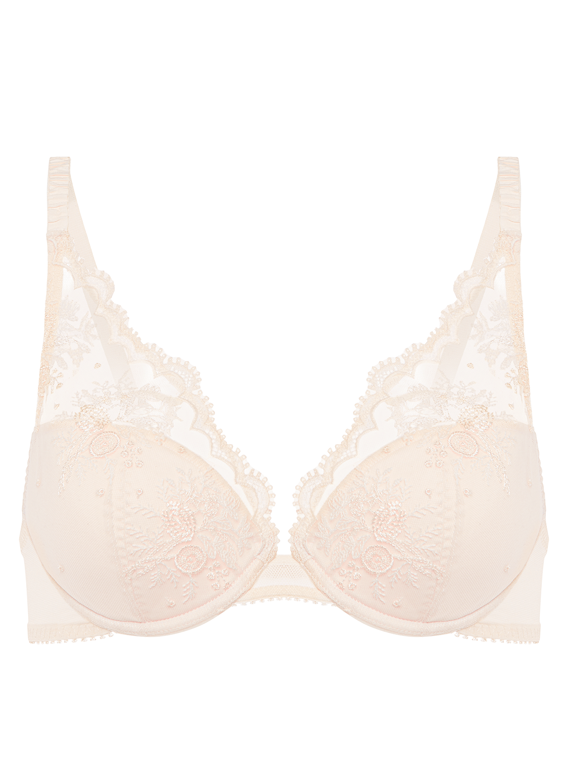 Plunging push-up bra - Sakura pink