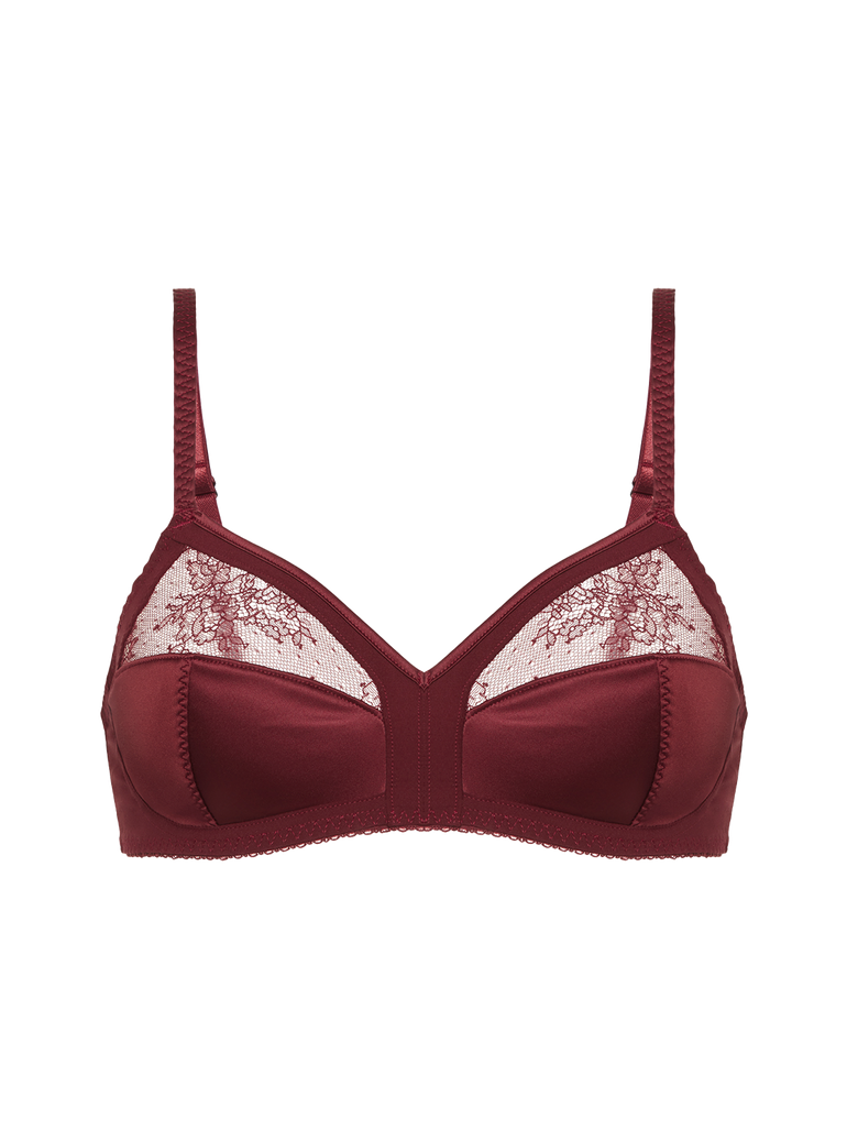 Soft cup triangle bra - Dark Red