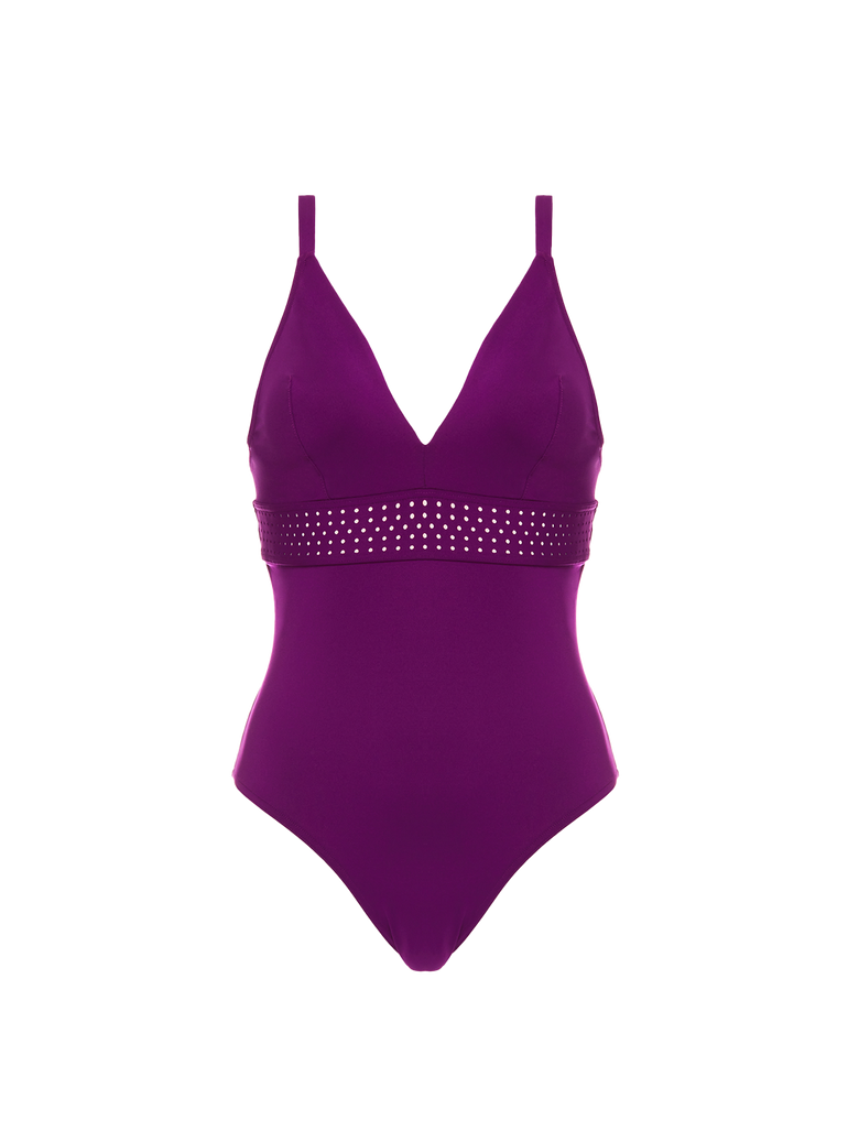 Underwired one-piece swimsuit - Blackberry