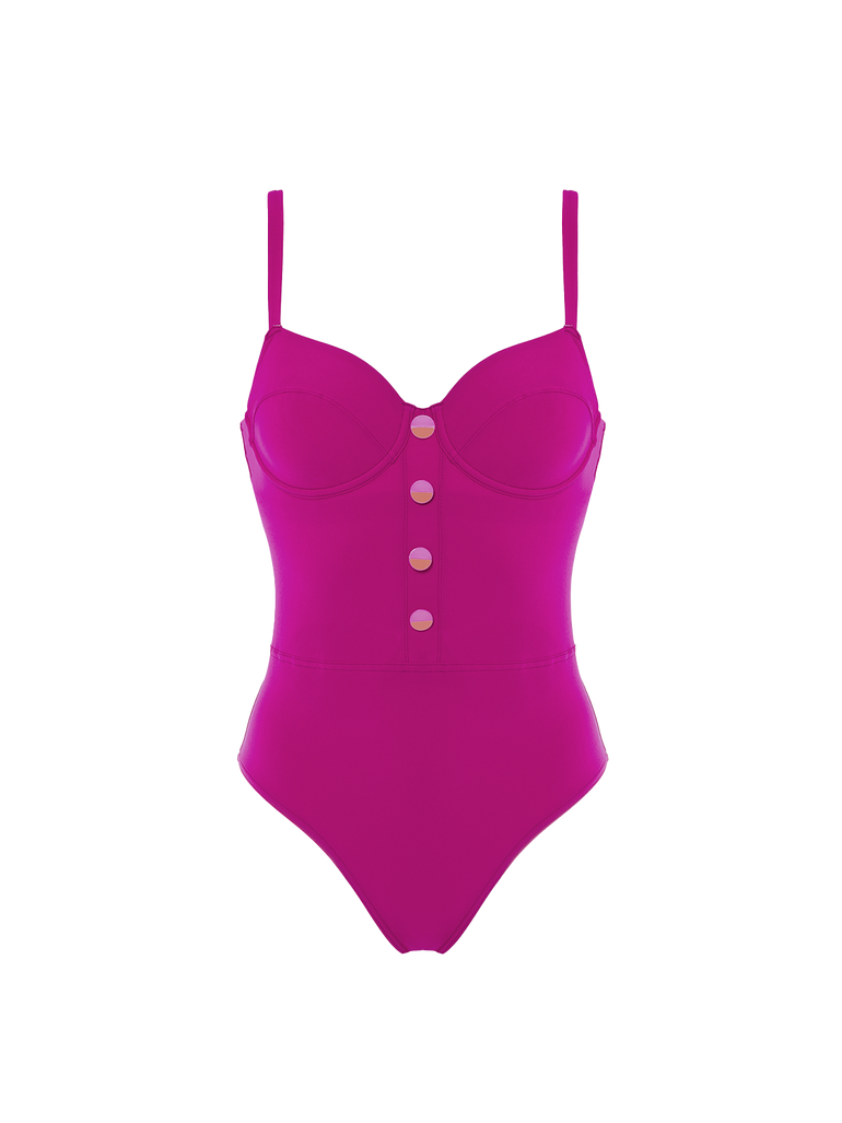 Underwired one-piece swimsuit - Hibiscus Pink