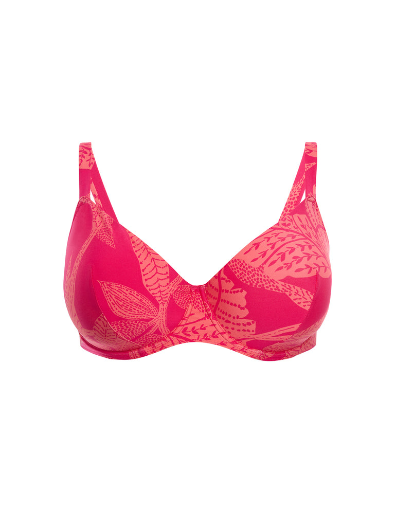 Underwired bikini top - Bright Rose Print