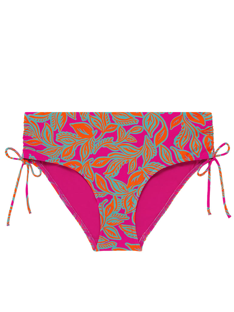 High-waist bikini brief - Menara Pink Print