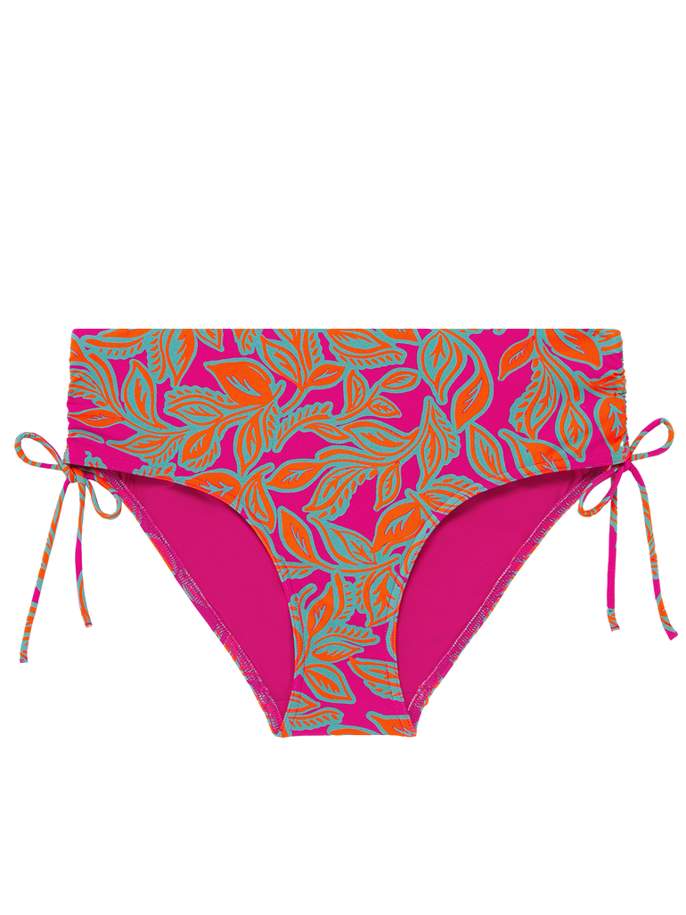 High-waist bikini brief - Menara Pink Print